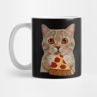 Cute Cat Eating Pizza Mug